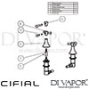 Cifial 600033MW.L Brookhaven Lever Deck Valves & Aqua Filler Dimension